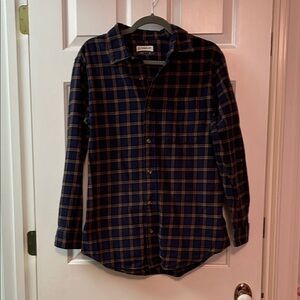 Magellan Outdoors Blue and Orange Checkered Shirt